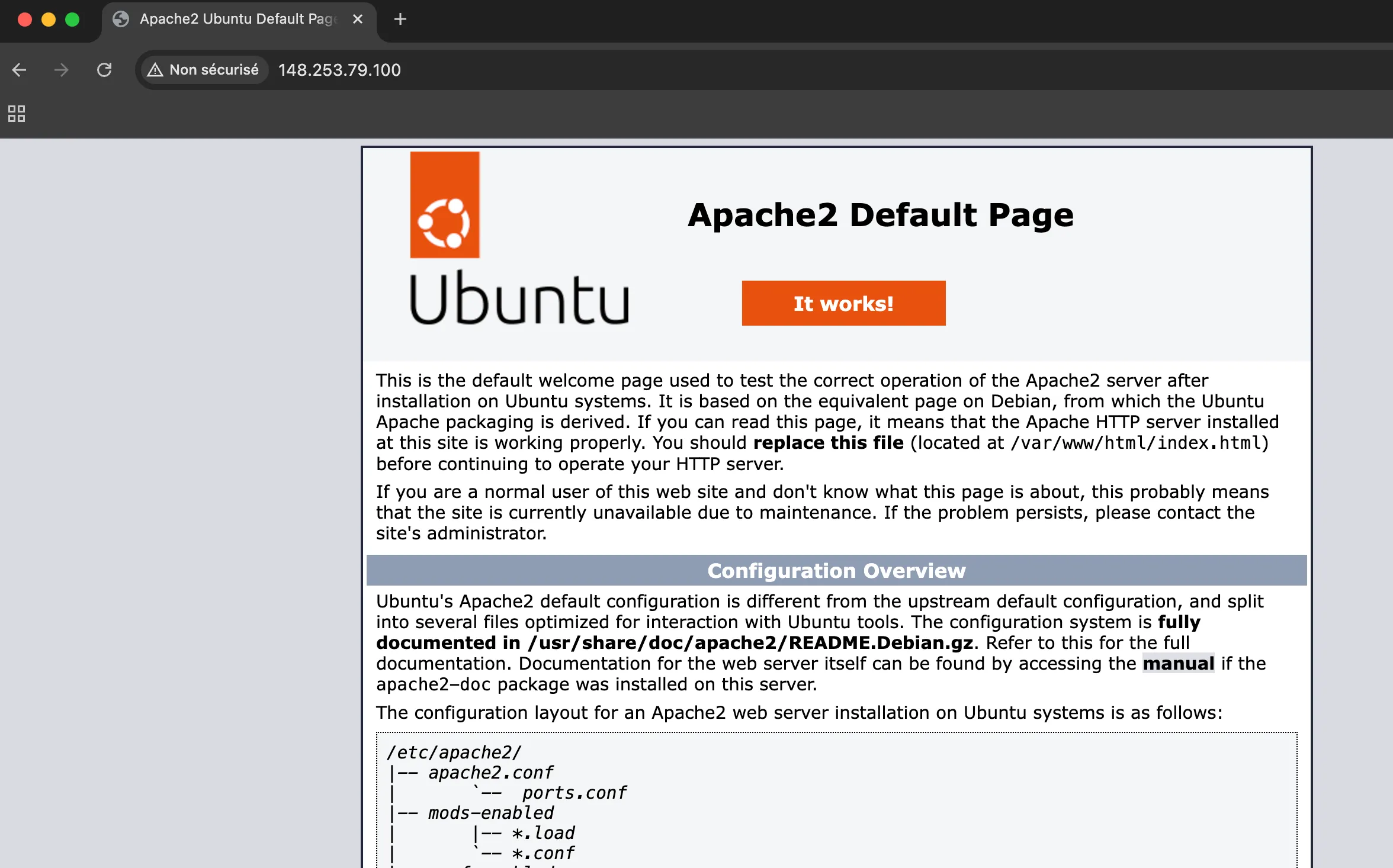 apache default page